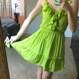 Hollister co chartreuse ruffle dress xs